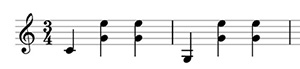 ３拍子の単純な音符