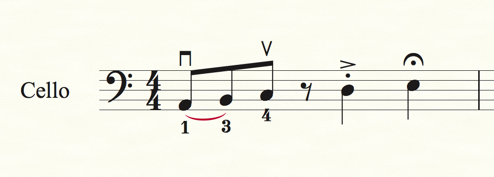弦楽器向けの記号と奏法（表記編）